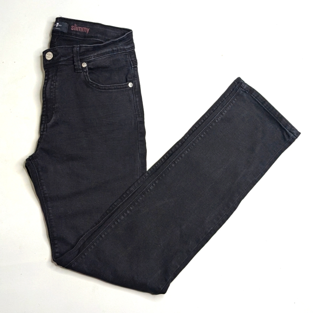 7 for all Mankind Slimmy Black Jeans Size 16